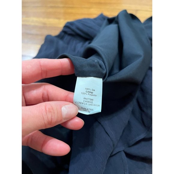 J Crew Half Shoulder Cocktail Dress Black Silk Mini Fit Size 2 - Picture 3 of 4